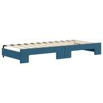 vidaXL Lit de jour avec lit gigogne bleu 90x200 cm velours