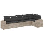 vidaXL Salon de jardin 6 Pièces avec coussins gris clair résine tressée