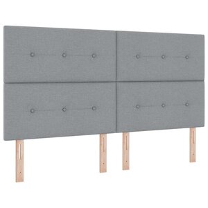 vidaXL Lit à ressorts avec matelas Gris clair 180 x 200 cm tissu
