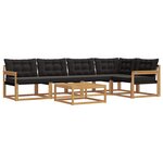 vidaXL Ensemble de canapés d'extérieur 6 pc Blanc et noir