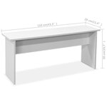 vidaXL Table de salle à manger et bancs 3 Pièces Bois d'ingénierie Blanc