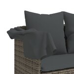 vidaXL Chaise longue avec auvent et coussins gris résine tressée