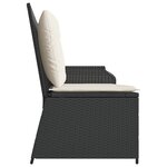 vidaXL Banc de jardin avec coussin Noir et blanc crème polyrotin