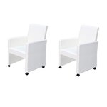 vidaXL Chaises à manger lot de 2 blanc similicuir
