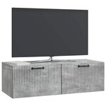 vidaXL Meuble TV mural Gris béton 98 x 41 x 30 cm Bois d'ingénierie