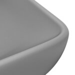 vidaXL Lavabo de luxe rectangulaire Gris clair mat 71x38 cm Céramique