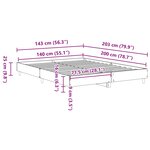 vidaXL Cadre de lit sans matelas noir 140x200 cm bois d'ingénierie
