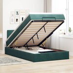 vidaXL Cadre de lit ottoman avec matelas vert foncé 120x200 cm velours