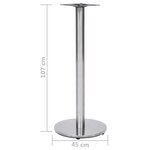 vidaXL Pied de table de bistro Argenté Ø45x107 cm Acier inoxydable