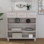 vidaXL Table console HAMAR Blanc 90x35x90 cm Bois massif de pin