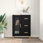 vidaXL Buffet Chêne noir 69 5 x 34 x 90 cm Bois d'ingénierie