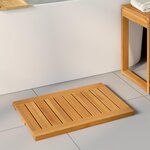 vidaXL Tapis de bain Uni Marron 60 x 40 cm bois