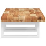 vidaXL Étagère de vasque murale acier et bois massif d'acacia