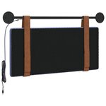 vidaXL Tête de lit suspendue Avec lumière LED Bleu denim PU antique