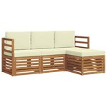 vidaXL Ensemble de canapés d'extérieur 4 pc Naturel et Crème