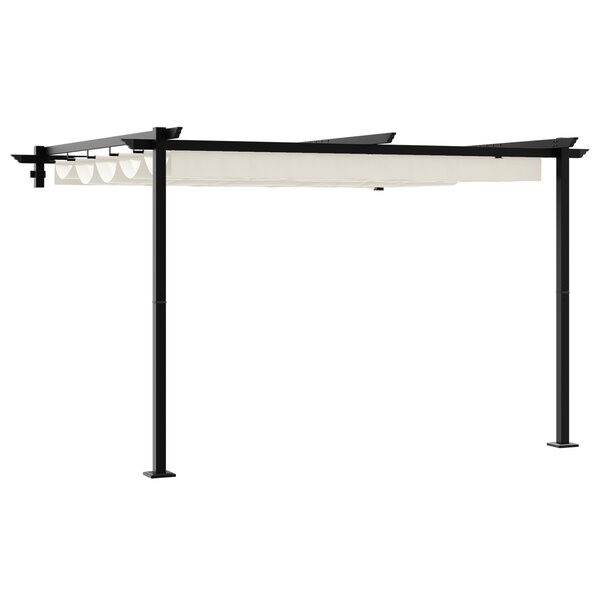 vidaXL Gazebo mural Crème 3 x 3 m Acier