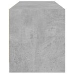 vidaXL Meuble TV avec portes en verre gris béton 102x37x42 cm