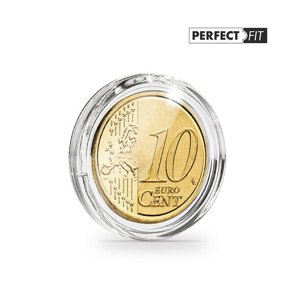 Capsules rondes ULTRA PERFECT FIT pour pièces de 10 cents d'euro. Paquet - 100 capsules