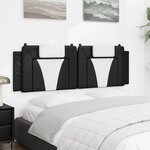 vidaXL Coussin de tête de lit noir et blanc 160 cm similicuir