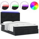 vidaXL Cadre de lit ottoman avec matelas noir 140x190 cm velours