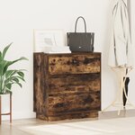 vidaXL Table de nuit avec LED Chêne fumé 71x34 5x75 cm en Bois d'ingénierie