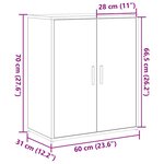 vidaXL Haut Armoire 2 Pièces Bois ancien 60 x 31 x 70 cm