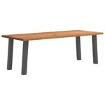 vidaXL Table à manger marron clair bois de chêne massif rectangulaire