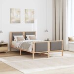 vidaXL Cadre de lit avec tête de lit Taupe 120 x 190 cm tissu