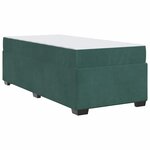 vidaXL Cadre de lit avec matelas Vert foncé 90 x 200 cm tissu