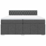vidaXL Sommier à lattes de lit avec matelas Gris foncé 200x200cm Tissu