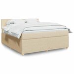 vidaXL Sommier à lattes de lit avec matelas Crème 180x200 cm Tissu