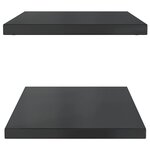 vidaXL Étagères murales 2 Pièces 75x40x3 cm noir acier inoxydable