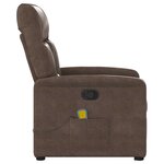 vidaXL Fauteuil inclinable de massage marron tissu microfibre