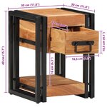 vidaXL Cabinet de chevet avec tiroir 2 Pièces Marron 30 x 30 x 40 cm