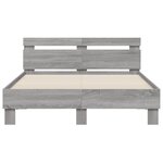 vidaXL Cadre de lit avec LED sans matelas sonoma gris 120x190 cm
