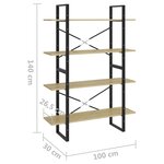 vidaXL Bibliothèque à 4 niveaux chêne sonoma bois d'ingénierie