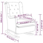 Vidaxl fauteuil avec pieds à bascule et tabouret noir tissu