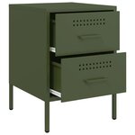 vidaXL Table de chevet vert olive 36x39x50 5 cm acier
