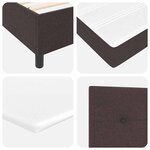 vidaXL Lit à ressorts avec matelas Marron foncé 100 x 200 cm tissu
