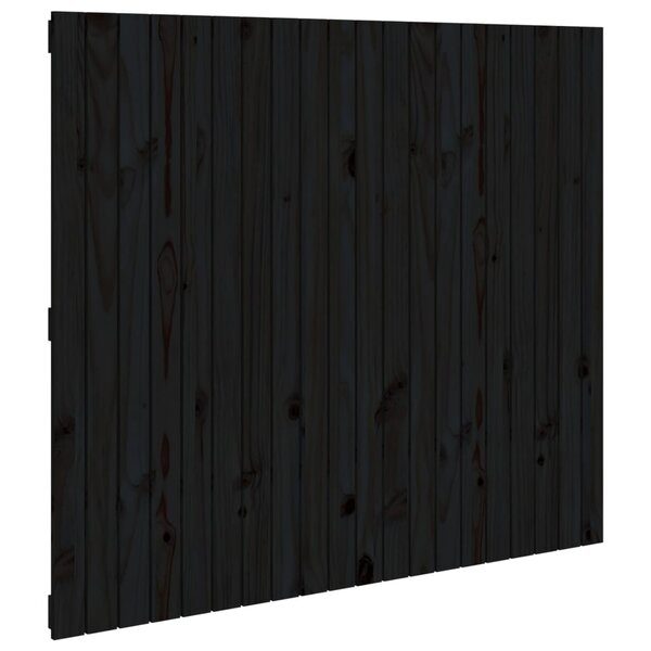 vidaXL Tête de lit murale Noir 127 5x3x110 cm Bois massif de pin