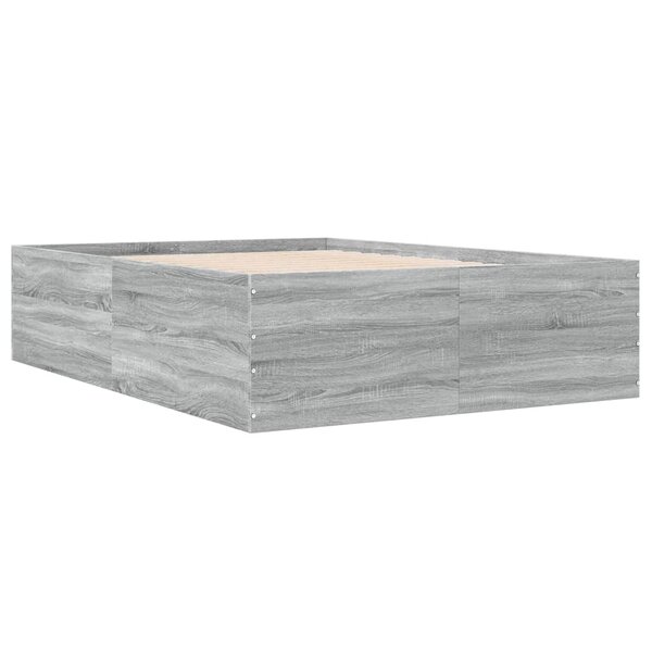 vidaXL Cadre de lit sonoma gris 140x190 cm bois d'ingénierie
