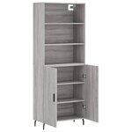 vidaXL Buffet haut Sonoma gris 69 5x34x180 cm Bois d'ingénierie