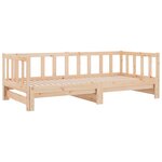 vidaXL Lit de jour et lit gigogne sans matelas 90x200 cm bois massif