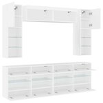 vidaXL Ensemble de meubles TV muraux 6 Pièces avec lumières LED blanc