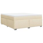vidaXL Sommier à lattes de lit avec matelas Crème 180x200 cm Tissu
