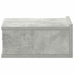 vidaXL Table de chevet flottante Gris béton Bois d'ingénierie
