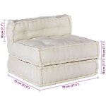 vidaXL Pouf modulaire crème 70x70x54 tissu