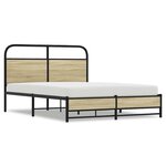 vidaXL Cadre de lit sans matelas 140x190 cm chêne sonoma