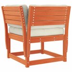 vidaXL Salon de jardin 8 Pièces avec coussins cire marron bois pin massif