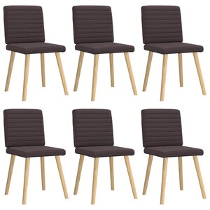 vidaXL Chaises à manger lot de 6 marron foncé tissu